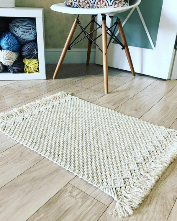 Macrame boho Rug - 100cmx150cm, natural